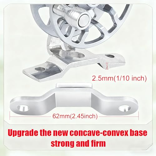 Winter Fishing Reel All Metal 1.76oz(50g) Lightweight 2.1inch(53mm) Upgrade Base Right Hand Mini Fly Wheel for Trout Pike Ice Fishing Tackle - color: Sliver
