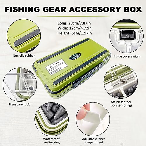 306pcs Fishing Lure Accessories Kit Including Hooks, Sinkers Weights, Rubber Bobber, Jigs, Beads, Swivels Snaps, Fishing Gear Kit with Tackle Box