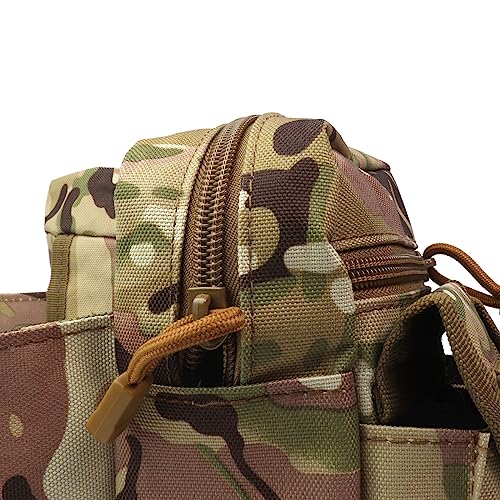 Fanny Pack Tactical Water Bottle Waist Pack Military Fanny Packs MOLLE Army Waist Bag Utility Hip Belt EDC Pack Bag for Outdoors Traveling Camping Hunting Running Cycling Fishing Dog Walking (CP) - color: CP