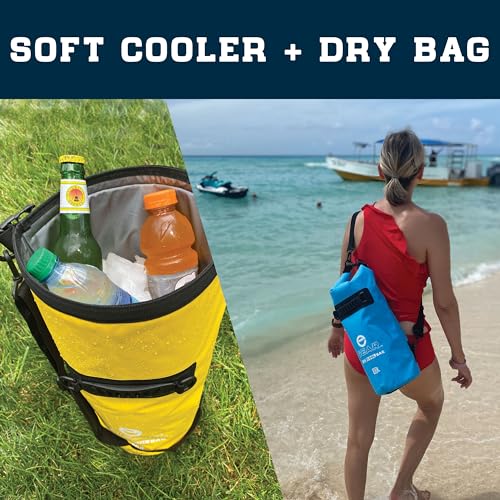 Enthusiast Gear Floating Cooler Bag Roll Top Insulated Dry Backpack – Leak Proof, Collapsible, Waterproof Cooler with Padded Shoulder Strap - Perfect for Kayaking Fishing Beach Hiking -15L - color: Pink