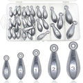Fishing Weights Sinkers Bank Fishing Lead Sinkers Bullet Fishing Weights Ocean Saltwater Surf Fishing Gear Fishing Assortment 1oz 2oz 3oz 4oz - style: Mix-30pcs