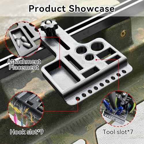Kayak Fishing Tool Holder, No-Drill T-Track Mount, Reinforced PETG, Fits Standard T-Track Kayaks, Secure Pliers/Knife/Gear Storage, Kayak Accessories for Fishing, Black - color: Black