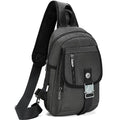 NICGID Sling Bag Chest Shoulder Backpack Crossbody Bags for Tablet Laptop Outdoor Hiking Men Women - color: Grey-016