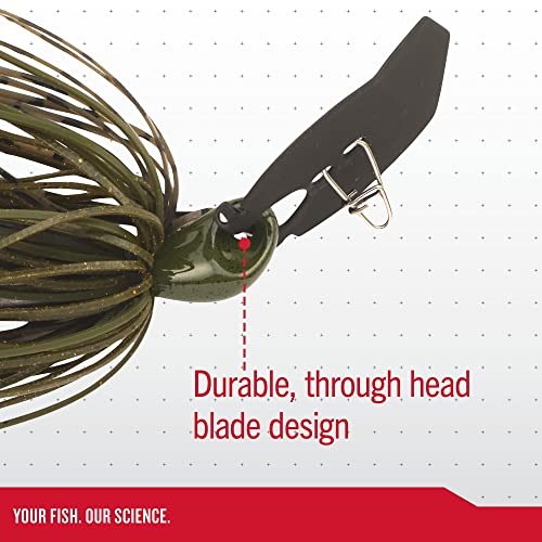 Berkley Slobberknocker and Power Stinger Kit, Green Pumpkin, 1/2 oz., Innovative Design Drives Consistent Vibration Through Entire Trailer, Jig and Swimbait for Bass Fishing, Fusion19 Hook