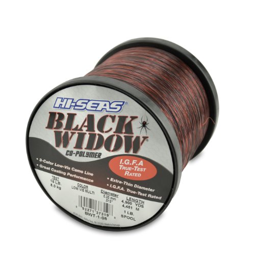 Hi-Seas Black Widow Co-Polymer Line - size: 4,900 Yard, 16 Pound Test