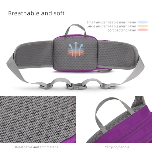 Lightweight Sports Fanny Pack with Bottle Holder,Waist Pack for Hiking,Running,Cycling & Outdoor Adventures (Purple) - color: Purple