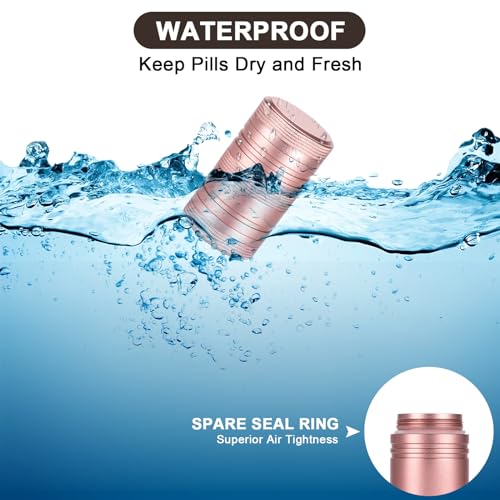 Small Pill Case Metal Pill Container - Waterproof Pill Box for Pocket Purse, Daily Travel Pill Holder 2 Times a Day, Portable Medicine Organizer for Vitamin, Fish Oils, Supplements Pink 1 Pack - color: Pink, size: Small-Short