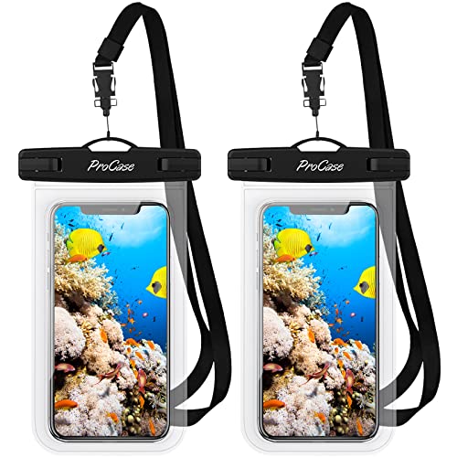 ProCase 2 Pack Waterproof Phone Pouch Case, 7" Universal Underwater Cellphone Dry Bag for iPhone 17 Air 16 15 14 13 Pro Plus Max 12 11, Galaxy S24 S23 S22 Ultra Pixel -Clear - color: Clear