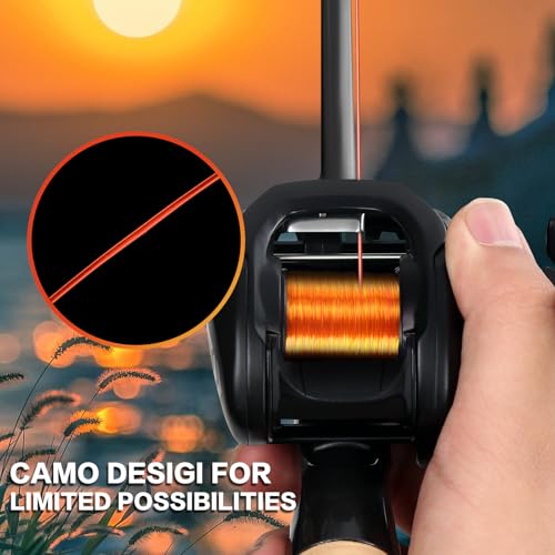UANTA Monofilament Fishing Line, Superior Abrasion Resistance Mono Line, Ultimate Saltwater Fishing Line Leader Materials, 2025 New Fishing Line Unique Camo Design - color: LAVA, size: 10LB(300YDS)