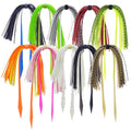 Riverruns Silicone Jig Skirts Fishing Lure Skirt Replacement for Spinnerbaits Bass Buzzbaits Fishing Jigs Fishing Lures Craw Jig Trailers Bass Skirts - color: 10PC 8890 Banded Silicone Skirt With Tail