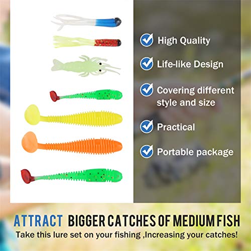 Pure Vie Fishing Topwater Lures Kits Mixed Universal Artificial Soft Baits Tackle Including Crankbaits, Spinnerbaits, Plastic Worms, Frogs, Hooks, Tackle Box - Freshwater Saltwater Fishing Equipment - color: 146 Pieces