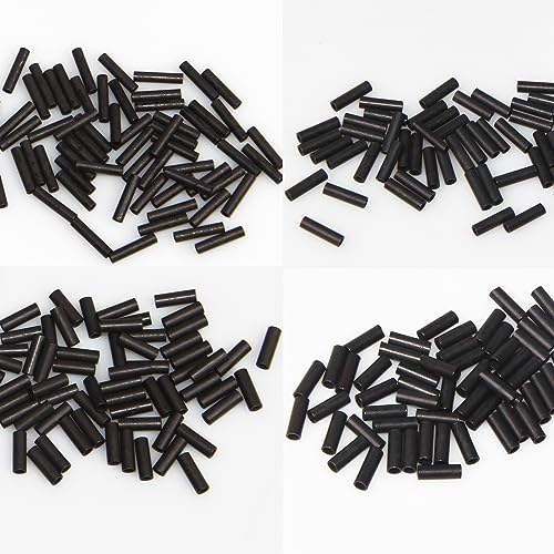 Fishing Crimps Single Barrel Crimp Sleeves Black Oxidized Copper Tube Crimping Sleeves Fishing Line Connector Rigging Tackle - size: 100pcs-2.1mm Inner Dia