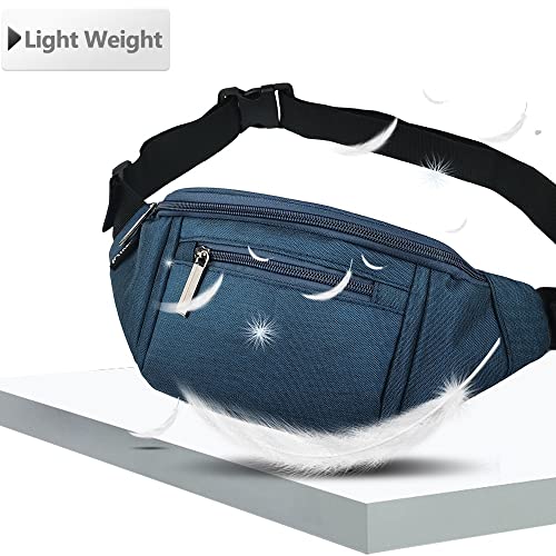 AIKENDO Fanny Pack for Men Women, Crossbody Waist Bag Pack Phone Bag | Belt Bag for Travel Walking Running Hiking Cycling, Adjustable Lightweight Hip Pack, Easy Carry Any Phone,Wallet(Dark blue) - color: Dark blue