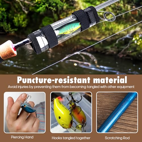 QualyQualy Fishing Lure Wraps Clear Lure Covers, 6''-9.5'' Fishing Hook Covers Keeps Fishing Safe for Rod Easily See Bait Storage Protector PCV Bait Cover
