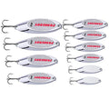 PROBEROS Fishing Spoons Lures Bass Baits Jigging Bait Tackle with Treble Hooks Hard Metal Spoon Fishing Lure Weight Pick 10 Pcs/Pack Silver Gold - color: 10PCS Silver, size: 3/7/10/14/18/21/28/32/35/40G-Mix 10PCS