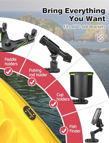 Mellbree Kayak Track,4Inch Kayak Rail Mount Kayak Low Profile Track for Fishing Rod Holder, Fish Finder, Cup Holder, Anchor Cleats - size: 4 inch - 3pcs