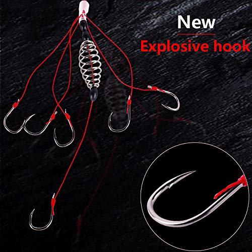 Dyxssm Trap Fishing Hooks Carp Fishing Baits Hook Lure with Fishing Spring Carp Feeder (Pack of 4) - size: 9#