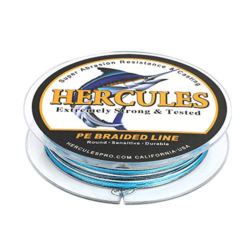 HERCULES Cost-Effective Super Strong 4 Strands Braided Fishing Line 6LB to 100LB Test for Salt-Water, 109/328 / 547/1094 Yards (100M / 300M / 500M / 1000M), Diam# 0.08MM - 0.55MM, Hi-Grade - color: Blue Camo, size: 10LB(4.5KG)-0.12MM-1094YDS(1000M)