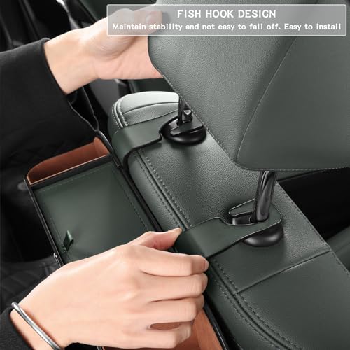 Car Seat Back Organizer - Stylish & Functional Storage for Family Adventures - Cup Holders, Tissue Box & Hooks - Perfect for Kids, Road Trips & Travel (Emeralds) - color: Emeralds