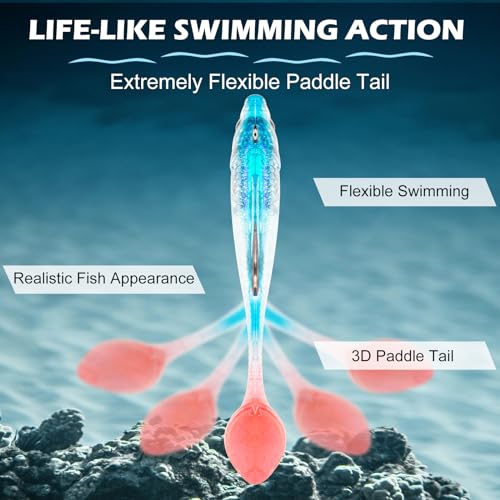 Syosisny 6-Piece Soft Fishing Lure Set, Realistic Bionic Swimbait for Bass, Trout, Saltwater & Freshwater Fishing Lures, Durable Fishing Gear Accessories - size: 3.93