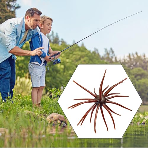 Tentacle Creature Lure Floating Fishing Lures Soft Artificial Baits for Bass Fishing - color: Flash brown