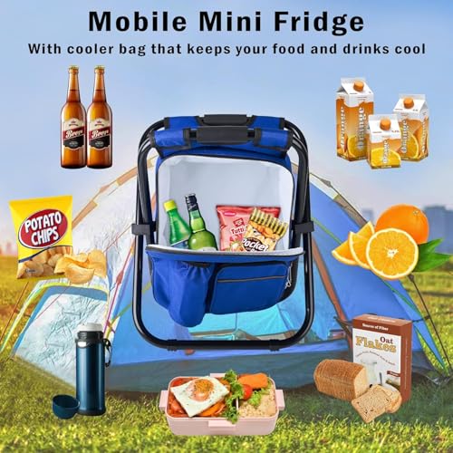 Kikerike Backpack Stool Cooler Chair Heavy Duty 300 LBS Max Load Portable Lightweight Stool Backpack Folding Fishing Cooler Seat for Camping Hunting Fishing - Dark Blue - color: Dark Blue