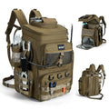 Goture Fishing Backpack, 900D Water-Resistant Tackle Bag with Rod Holders, Insulated Cooler Compartment, 55L Large Capacity Fishing Gear Storage for Saltwater&Freshwater Camping Hiking,Gifts for Men - color: A2:khaki(without Tackle Boxes)