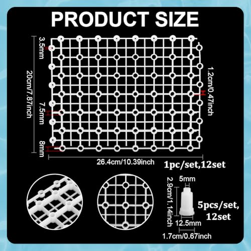 PH PandaHall 12 Sets Fish Tank Divider, Aquarium Divider Filter Bottom White PP Plastic Aquarium Bottom Divider Fish Tank Isolation Boards for Aquarium Setup Fish Breeding Decoration, 10.39x7.87 inch - color: White