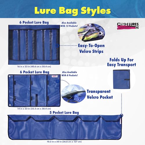 C&H Lures Fishing Lure Case, 14.5 in x 28 in / 36.8 cm x 71.1 cm, 8 Pocket