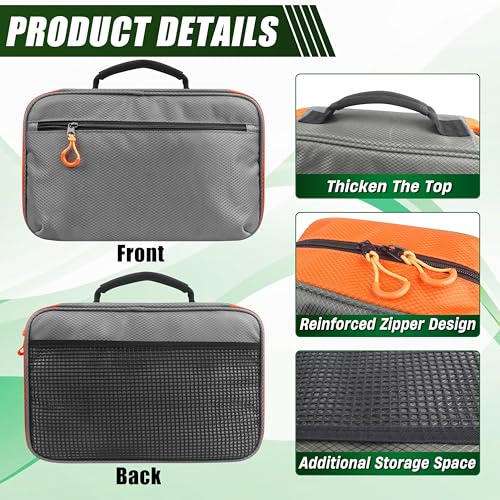 Fishing Bait Binder Tackle Bag, Water Resistant Soft Plastic Lure Storage Organizers for Saltwater Freshwater Fishing (Gray-orange) - color: Gray-orange
