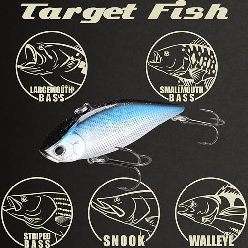LUCKY CRAFT LV 500 MAX Freshwater Fishing Lures, Sinking Lipless and Long-Casting Crankbait, 3 Inch Vibration Rattle Bait, Perfect Fishing Gear for Tackle Box and Accessories - color: 052 Aurora Black