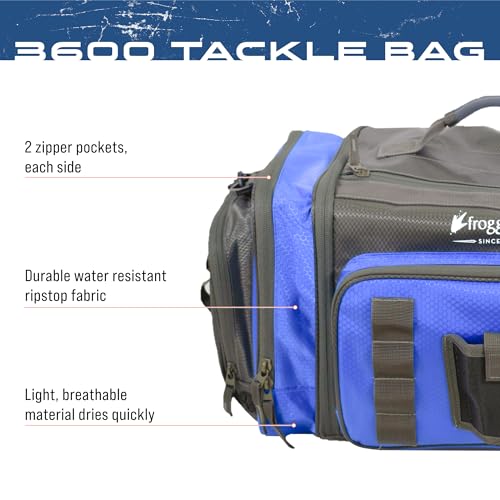 FROGG TOGGS Heavy Duty Fishing Tackle Duffle Bag, Blue, 3600