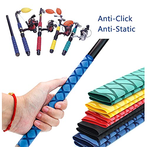 WOER Fishing Rod Shrink Wrap 2:1 Dia 0.6", 0.8", 1", 1.2", 1.4", 1.6" Fishing Rod Grip Wrap Industrial Heat Shrink Tubing Fly Fishing Accessories - color: Red