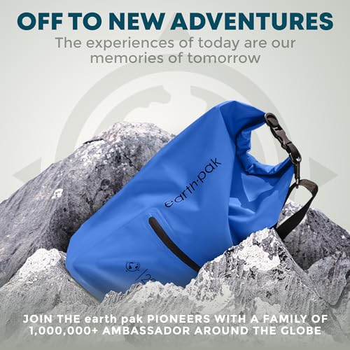 Earth Pak Waterproof Dry Bag with Zippered Pocket - Waterproof Dry Bag Backpack Keeps Gear Dry - color: Blue, size: 10L