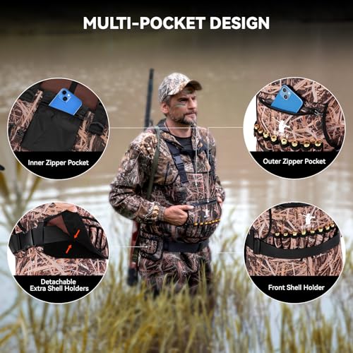 GearOZ Duck Hunting Waders for Men & Women, 5mm Neoprene Waterproof Chest Insulated Camo Wader Fishing Waterfowl Hunter