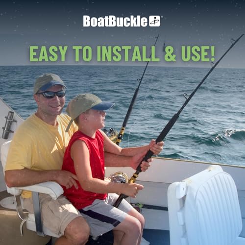 BoatBuckle Gunwale/Deck Mount Retractable Rod Tie-Down, 24-Inch Self-Retracting Fishing Rod Holder for Boats - size: 24-Inch (1-Count)