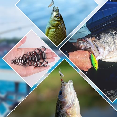 Rolling Barrel Fishing Swivel Black Nickle Fishing Hook Line Connector Fishing Tackle Accessories 30LB to 335LB 50-100pcs - size: 100pcs 2/0