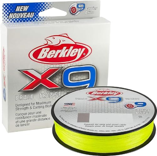 Berkley x9 Braid Fishing Line - color: Flame Green, size: 2188yd, style: 20lb Test