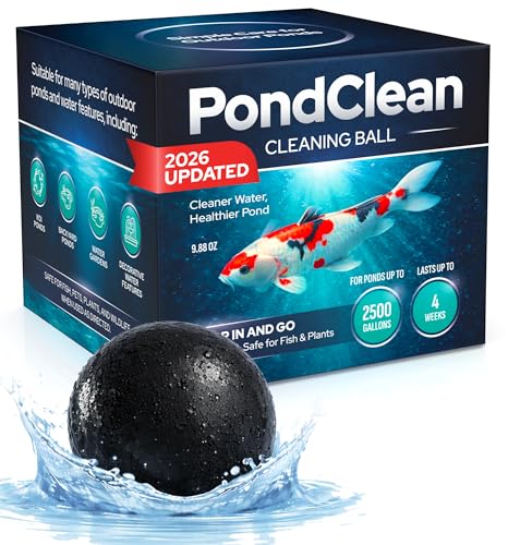 Natural Pond Care Ball – Easy Drop-in Maintenance for Outdoor Ponds and Water Features, Suitable for Fish & Plants, Up to 2500 Gallons – 4 Week Use