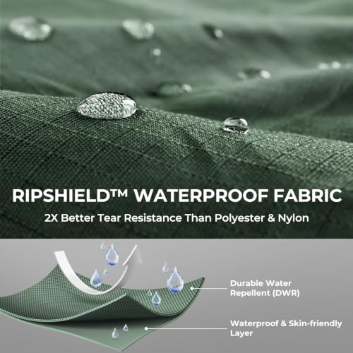 Calamus WaveWalker Waist Waders for Men, 100% Waterproof RipShield Fabric, Slip-Resistant Boots, Moisture-Wicking Insoles - color: Military Green, size: 12