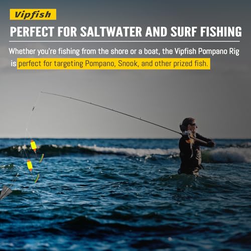 Pompano Rig Saltwater Surf Fishing Rigs – Double Drop Leader Rigs with Hooks, Floats, Beads & Snap – Easy Pre-Tied Terminal Tackle for Pompano, Whiting, Redfish - color: Assorted Colors–D, size: 6 Pack