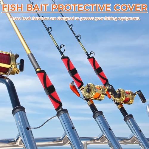 5 Pcs Fishing Lure Covers, Hook and Lure Protectors with Hook & Loop Fastener for Safe Storage, Universal Fit for Most Baits, Durable Fishing Rod Covers Accessories