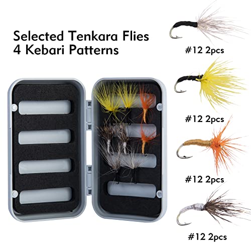 Goture 12ft Tenkara Rod Combo 24T 30T Carbon Fiber Backpacking Fly Fishing Kit with 30 Flies Tippet and Storage Bag - color: 12FT Fishing Rod with Carbon Handle - Tenkara I