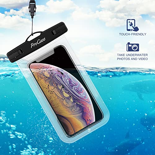 ProCase 2 Pack Waterproof Phone Pouch Case, 7" Universal Underwater Cellphone Dry Bag for iPhone 17 Air 16 15 14 13 Pro Plus Max 12 11, Galaxy S24 S23 S22 Ultra Pixel -Clear - color: Clear