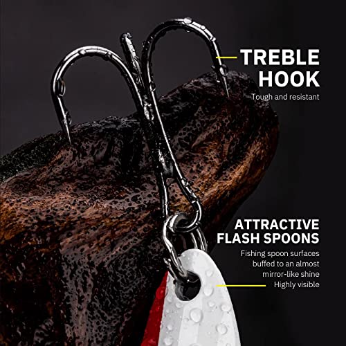 THKFISH Fishing Lures Fishing Spoons Lures Trout Lures for Trout Pike bass Crappie Walleye 3.5g(1/8oz) 5.5g(1/5oz) 7.5g(1/4oz) 10.5g(3/8oz) 14.5g(1/2oz) 21.5g(3/4oz) 5pcs - color: Color A, size: 3/4oz 5pcs