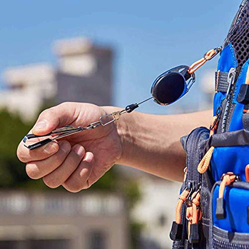 Fishing Quick Knot Tying Tool 3 Sets Stainless Steel 4 in 1 Tool Including Quick Knot Knotter Fly Line Clippers Hook Sharpener Hook Eye Needle with Zinger Retractor
