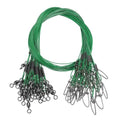 PATIKIL Fishing Wire Leader Line Steel Heavy Saltwater Fishing Leader Line High Strength with Rolling Swivel and Snap - color: Green
