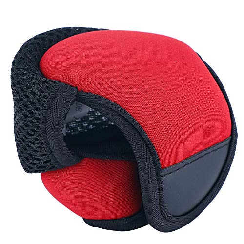 Baitcast Reels Cover Case, Elastic Nylon & Neoprene Materials Breathable Baitcasting Reel Protector Soft Protective Cover Bag for Fishing Wheels - color: Red