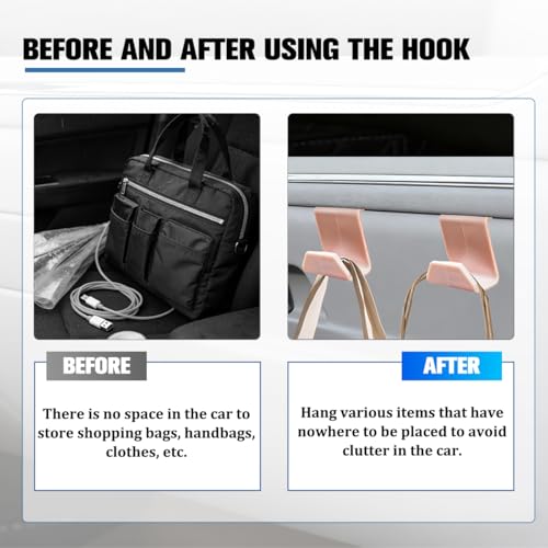 2PCS Car Co-Pilot Glovebox Hooks, Front Passenger Seat Glovebox Storage Hanger for Purse Key Umbrella Cable, Multifunctional Glove Compartment Holder Organizer Hook, Universal Fit (Pink) - color: Pink
