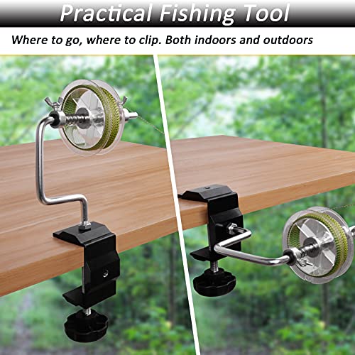 Fishing Line Spooler Winder, Adjustable Fishing Reel Spooler Spooling Station for Spinning Casting Reels - color: with Clamp